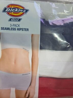 Dickies Girls 3-Pack Seamless Hipster Shorts in Black, White, Gray, and Red